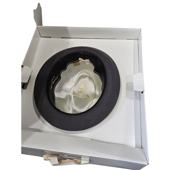 Henry The Hatter Detroit Mens Size 6 7/8 Gray Genuine Fur Felt Derby Fedora Hat - Picture 3 of 14